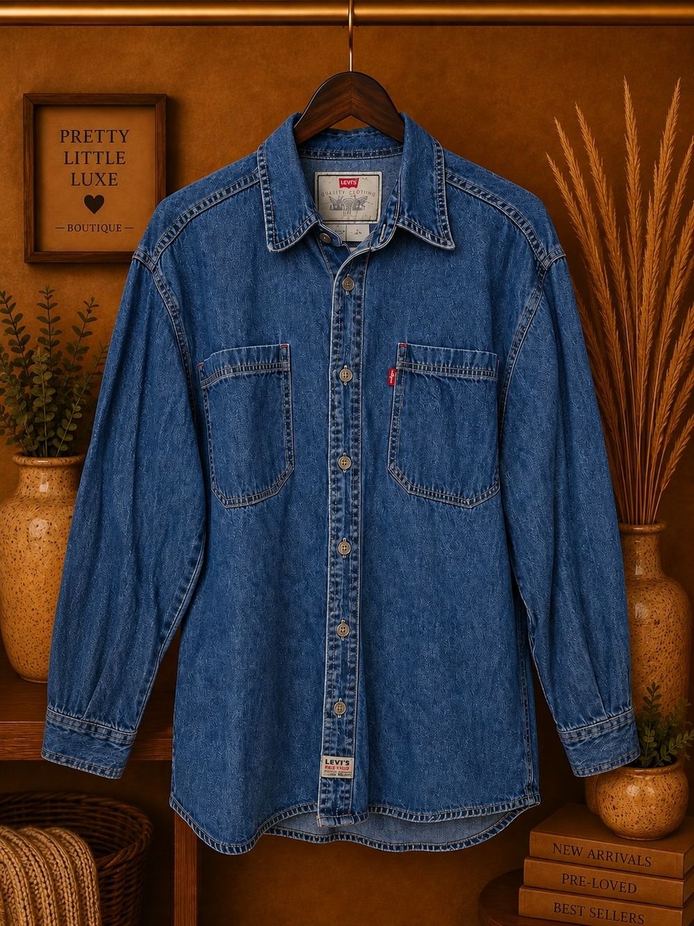Vintage Levi’s Red Tab Denim Long Sleeve Button Down Shirt Large